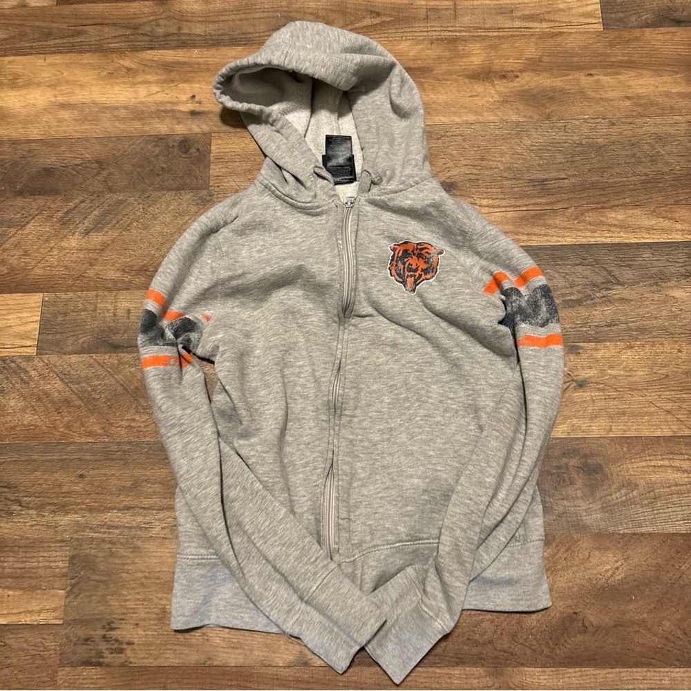 Chicago Bears Sweater Youth M Gray Hoodie Full Zip NFL  Juniors Football Logo
